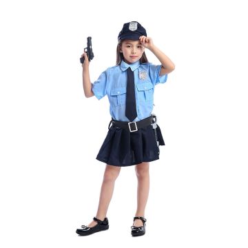 Kids Australian Police Costume - Girls Officer Uniform with Hat and Skirt