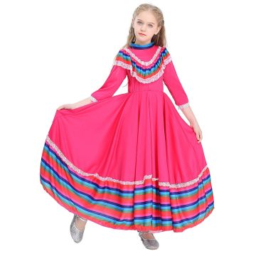 Pink Girls Spanish Princess Flamenco Costume lp1042pink