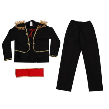 Boys Spanish Matador Costume - Black Flamenco Dancer Outfit with Gold Trim