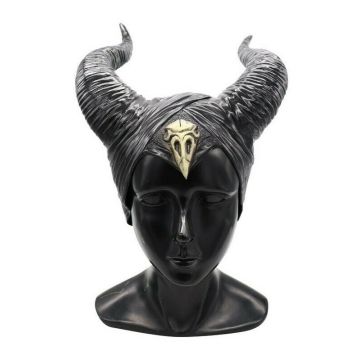 Womens Dark Sorceress Costume - Black Hooded Cape with Horns