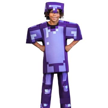 Kids Purple Minecraft Game Costume lp1077purple