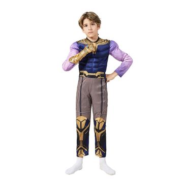 Kids Purple Titan Warrior Costume with Muscle Chest & cosmic power glove