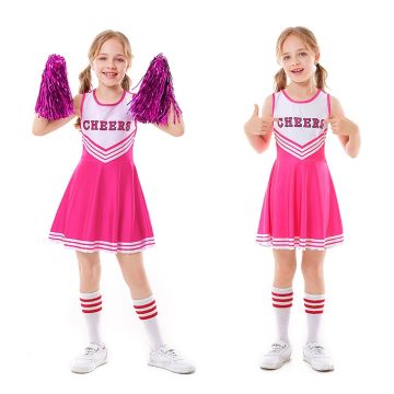 Pink Kids Cheerleader Costume With Pompoms Socks lp1090pink