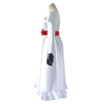 Womens Haunted Porcelain Doll Costume - Horror Doll Dress with Mask & Gloves