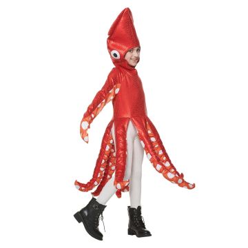 Kids Red Octopus Costume - Sequin Sea Creature Outfit with Tentacles