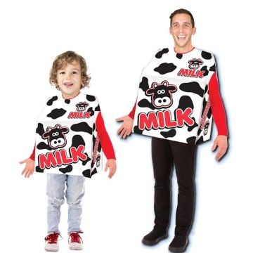 Milk Box Cosplay Costume Food Role-playing Parent-child Outfit Halloween Dress For Kids Adult lp1131