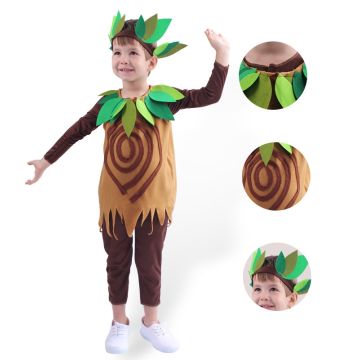 Kids Tree Costume - Forest Nature Plant Outfit with Leaves
