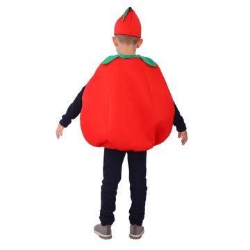 Kids Tomato Costume - Red Fruit Mascot Outfit with Hat