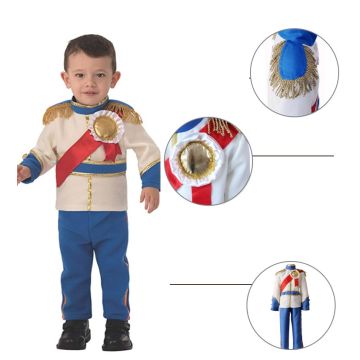 Kids Prince Costume - Royal Military Dress Uniform with Medals and Sash