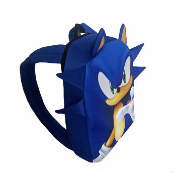 Kids Blue Hedgehog Backpack - Cartoon Speedster School Bag with Spikes