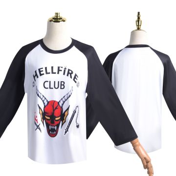 Adult 80s Fantasy Club Costume - Hellfire Raglan Tee & Geometric Shirt Set
