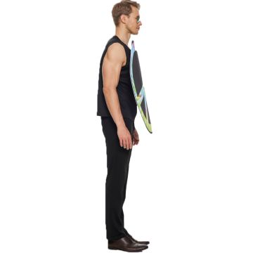 Adult Peace Sign Costume - 1960s Hippie Sandwich Board with Rainbow Tie-Dye