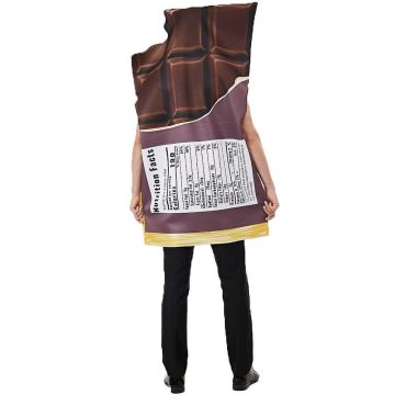Adult Chocolate Bar Costume - Hooded Novelty Food Tunic