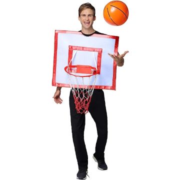 Adult Basketball Hoop Costume with Inflatable Ball and Net