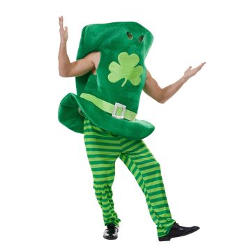 Adult St Patrick's Day Leprechaun Hat Costume with Striped Pants