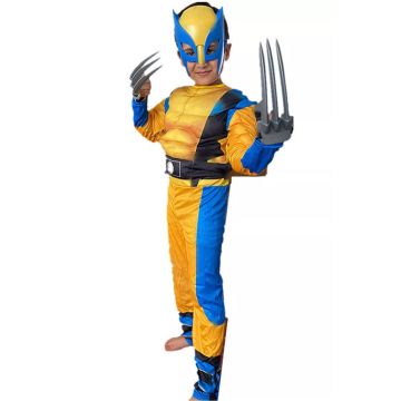Kids Mutant Hero Costume - Yellow & Blue Superhero Suit with Claws