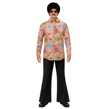 Mens Retro Disco Costume – Funky Shirt & Bell Bottom Pants
