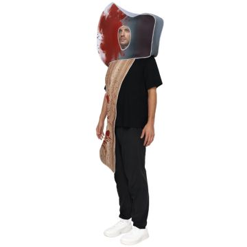 Adult Bloody Axe Costume Tabard with Horror Gore Print