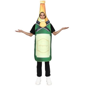 Adult Champagne Bottle Costume Tabard with Hood