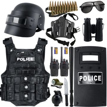 Kids Police Costume Set Tactical Outfit with Accessories