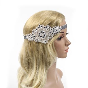 Adult 1920s Silver Crystal Headband - Great Gatsby Flapper Accessory