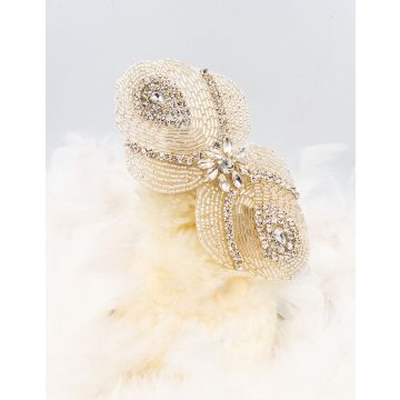 Adult 1920s Flapper Headband Silver Beaded Gatsby Headpiece