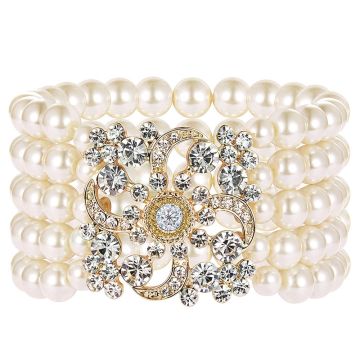 Gold 20s Flapper Vintage Bracelet lx0196-2