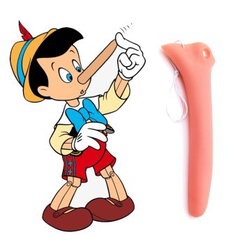 Fake Nose 18cm Long Wooden Boy Prosthetic with Elastic Strap