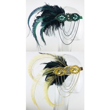 Ladies 1920s Feather Headdress Fancy Dress lx0268