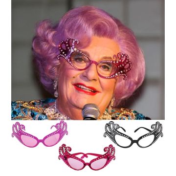 Dame Edna Everage Rhinestone Glasses + Purple Wig tt1199lx0285red tt1199lx0285