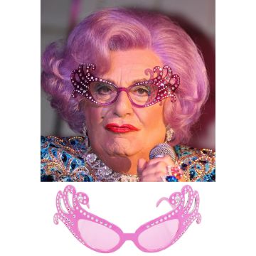 Pink Dame Edna Rhinestone Glasseslx0285