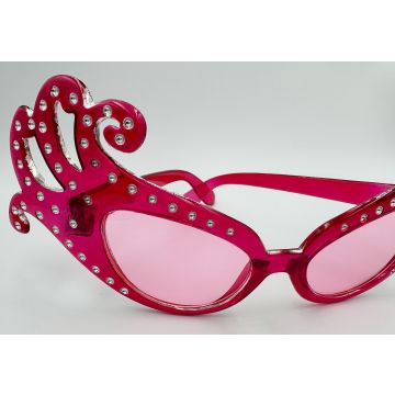 Adult Rhinestone Cat-Eye Glasses & Bouffant Wig - Flamboyant Character Accessory Set