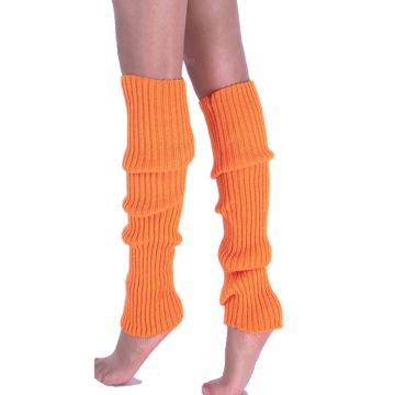 Adult Neon Orange 80s Leg Warmers and Fishnet Gloves Set