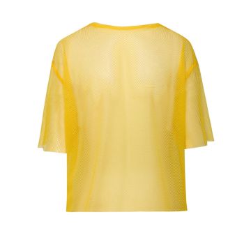 Adult Yellow Fishnet Mesh Top - 80s Neon String Vest Costume