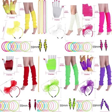 Womens 80s Costume Accessories Set tt1047lx3007lx3019tt1017tt1048tt1059