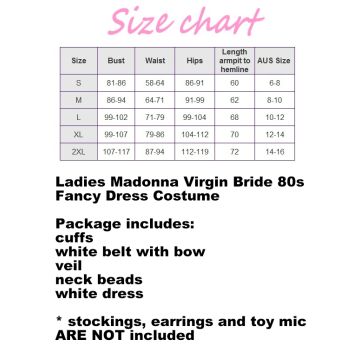 Madonna Virgin Bride 80s Costume Outfit 
