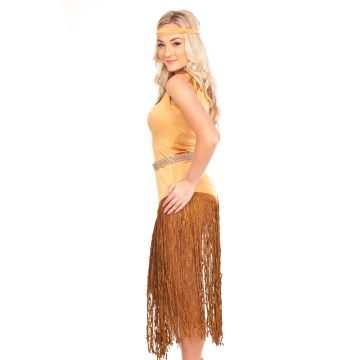 Womens Wilderness Princess Costume with Fringe Dress and Headband