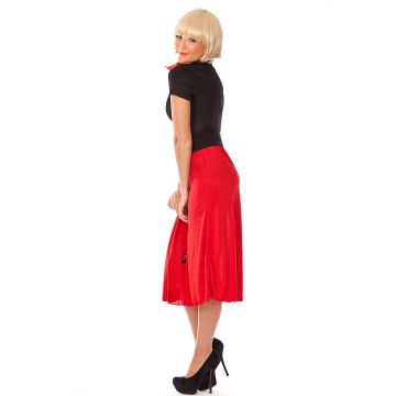 Adult 50s Poodle Skirt Costume Dress with Scarf and Belt