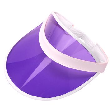 Adult Purple Sun Visor Cap - 80s Retro Accessory with White Trim