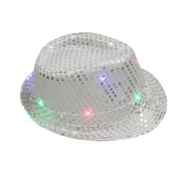 Kids Light-Up Sequin Fedora Hat – LED Disco Party Accessory