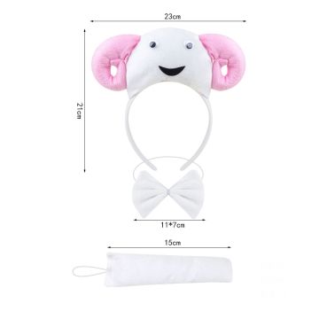 Kids Sheep Costume Accessory Set - Headband Ears Bow Tie Tail