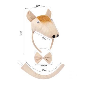 Kids Horse Headband Costume Set with Tail and Bow Tie