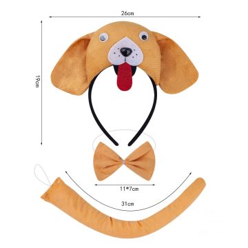 Kids Dog Costume Accessory Set with Ears Headband Bow Tie and Tail