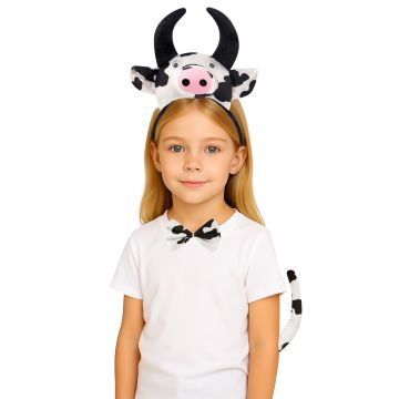 Headband Bow Tail Set Kids Animal Farm Zoo Headpiece