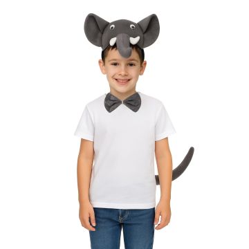 Elephant Headband Bow Tail Set Kids Animal Headpiece