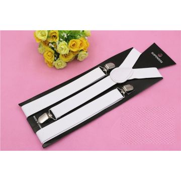 Kids Victorian Black and White Striped Braces - Adjustable Elastic Suspenders