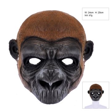 Adult Gorilla Mask - Realistic Primate Face Mask with Fur Detail