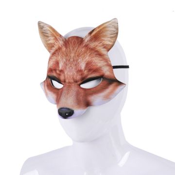 Adult Fox Mask - Realistic Animal Masquerade Half-Face Costume Accessory
