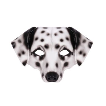 Adult Dalmatian Dog Mask - Black & White Spotted Animal Face Mask