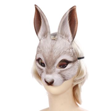 Adult Realistic Rabbit Mask - Brown, Cream or Dark Bunny Half Face Mask